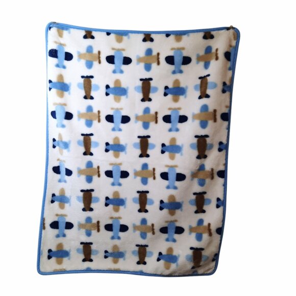 2013 Baby Gear Airplanes Plush Baby Blanket Lovey 28" X 37"
